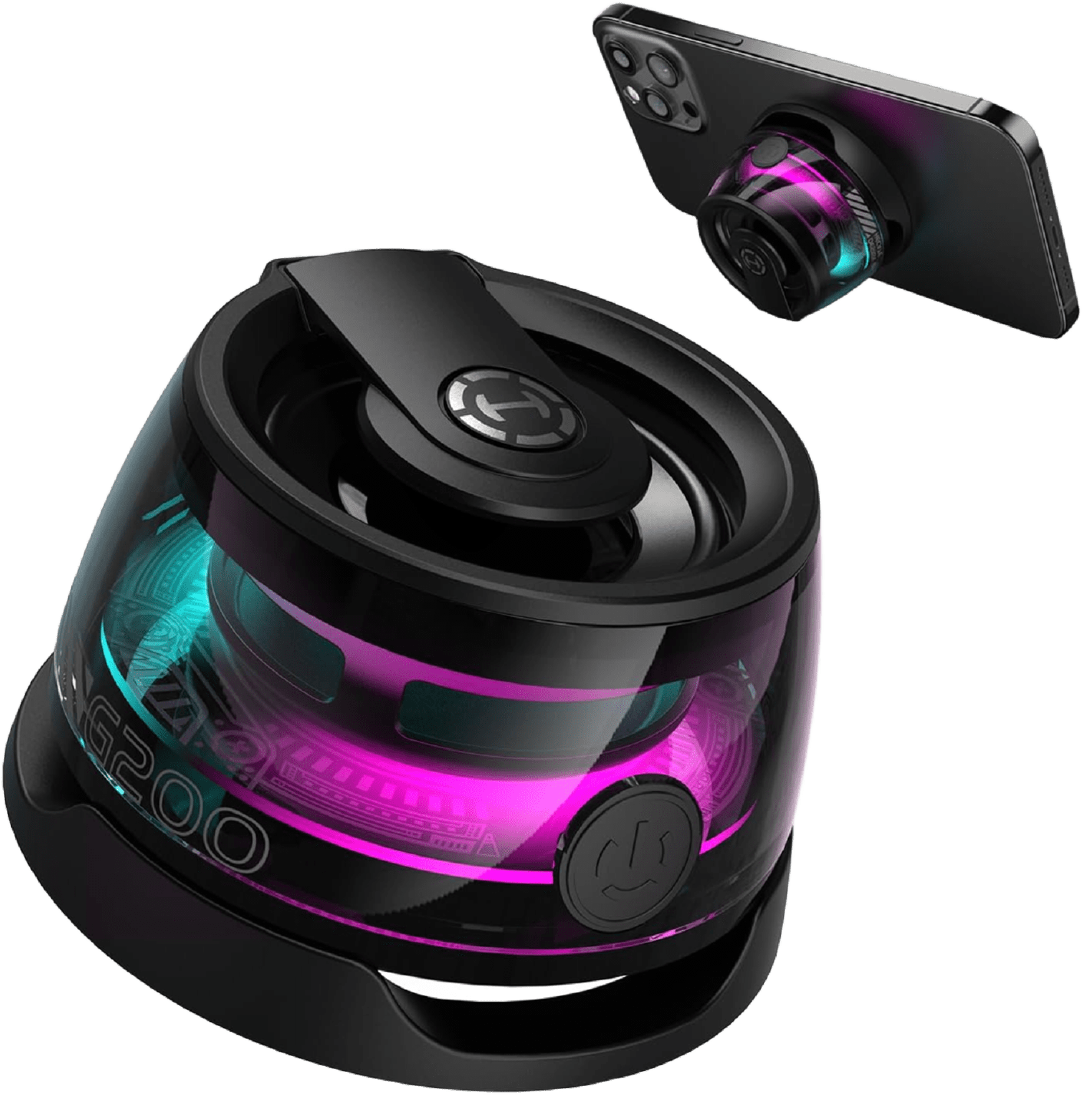 Mini Parlante Magnético LED, parlante Bluetooth portátil, parlante LED, mini parlante inalámbrico, parlante con luces, parlante compacto, audio envolvente.