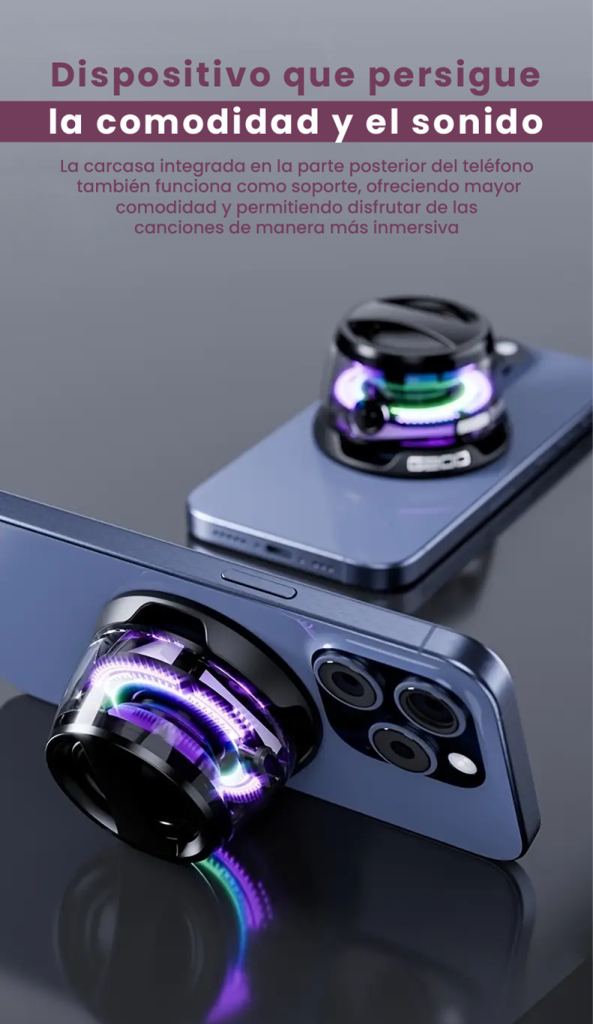 Mini Parlante Magnético LED, parlante Bluetooth portátil, parlante LED, mini parlante inalámbrico, parlante con luces, parlante compacto, audio envolvente.