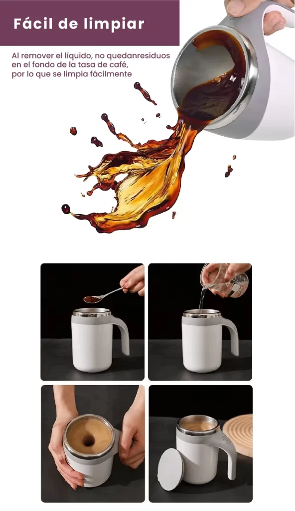 Taza Mezcladora Automática USB, Taza auto mezcladora, Mezclador de café automático, Taza con batidor magnético, Gadget para café, Taza eléctrica recargable, Taza portátil sin baterías